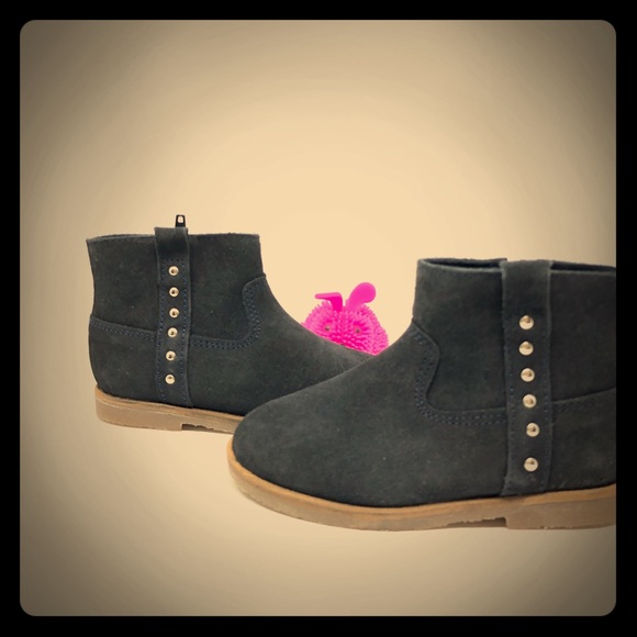 Zara Other - 2/$30 Zara Kids Leather Navy Studded Boots Sz 6.5